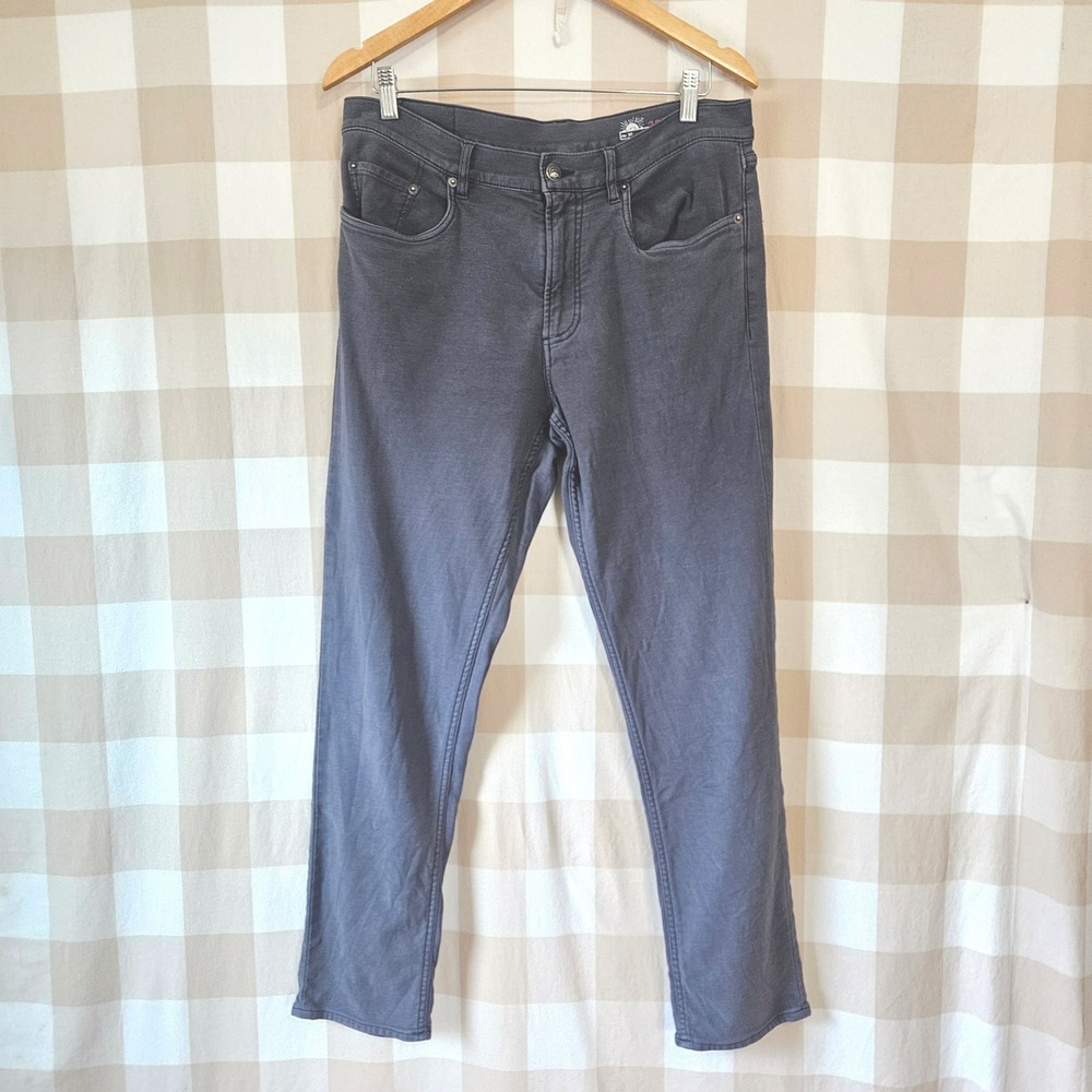 Faherty Stretch Terry 5 Pocket Pant Jeans Charcoal Gray Straight Leg Size 33